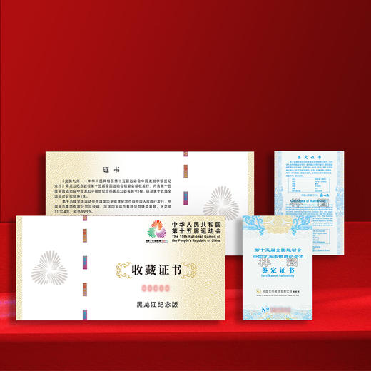 第十五届运动会中国龙加字银币黑龙江（黑）一币一券官方正品 商品图3