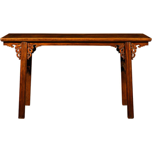 清	黄花梨镶瘿木夹头榫凤纹画案 商品图5