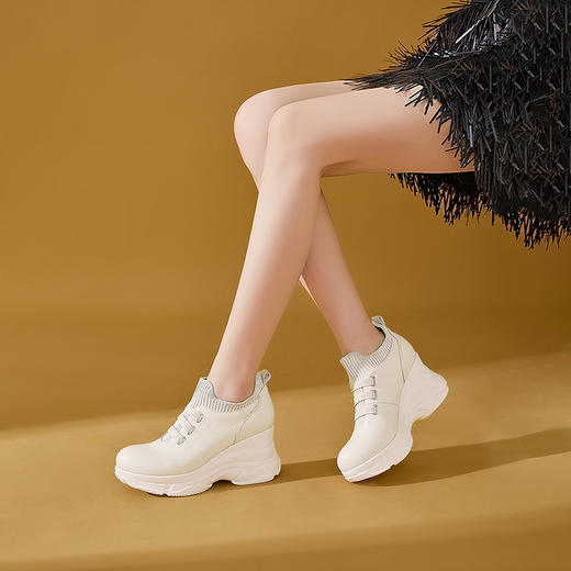 【预售7天】春秋深口小个子厚底增高坡跟单鞋头层牛皮单鞋SMQ&6063 商品图5