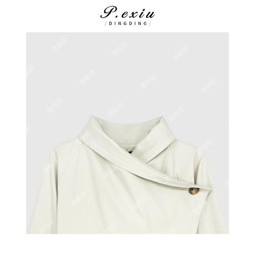 A008潘依绣丁丁宠粉100-棉翻领韩系长风衣Q22687 商品图2