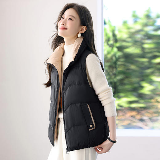 丁摩 羽绒服马甲女秋冬季外穿休闲高端轻薄保暖90白鸭绒背心马夹6ZF-363197 商品图2