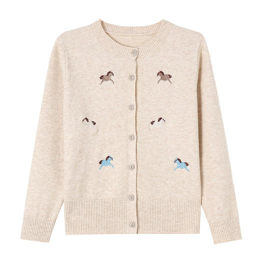 圆领刺绣针织开衫，纽扣毛衣外套修身显瘦上衣CC-103-C8125 商品图4