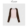 A008潘依绣丁丁宠粉撞色韩系软糯圆领长袖T恤Q52368 商品缩略图1