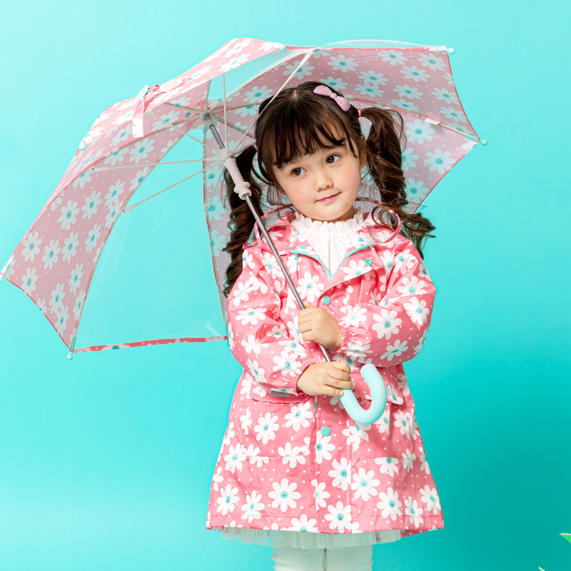 （M适合9岁以上）清仓【HAS儿童雨伞】 韩国可爱卡通部分透明手动雨伞直杆伞可视儿童伞长柄伞