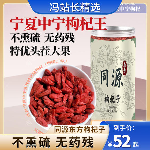 同源东方枸杞子 250克/罐 宁夏中宁头茬枸杞王 高品质大果 无硫不染色 昔日贡品 枸杞多糖和甜菜碱成分高 上浮率高 商品图0