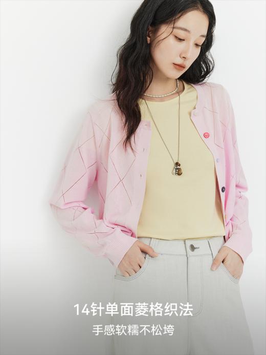 马卡龙醋酸亚麻冷萃开衫FCG1WSC011 商品图3