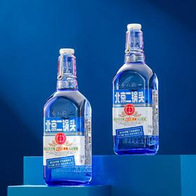 北京二锅头【金奖小方瓶】42度出口小方瓶蓝方老熟酒清香型白酒500ml*12瓶装