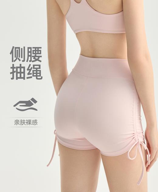 新款抽绳裤瑜伽短裤跑步健身瑜伽裤女高腰提臀热裤裸感显腿长紧身短裤 000DK62004AD 商品图0