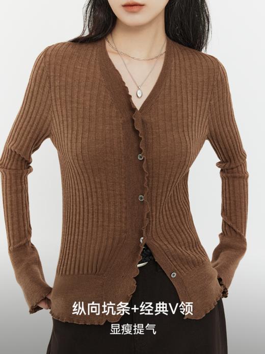 扬子精纺羊毛浪漫荷叶边开衫FCG1WSC097 商品图3