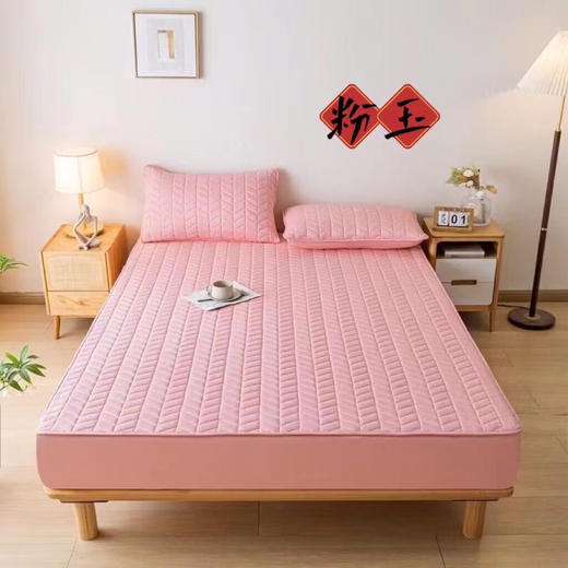 LHX4828A类原棉抗菌大豆夹棉床笠 商品图2