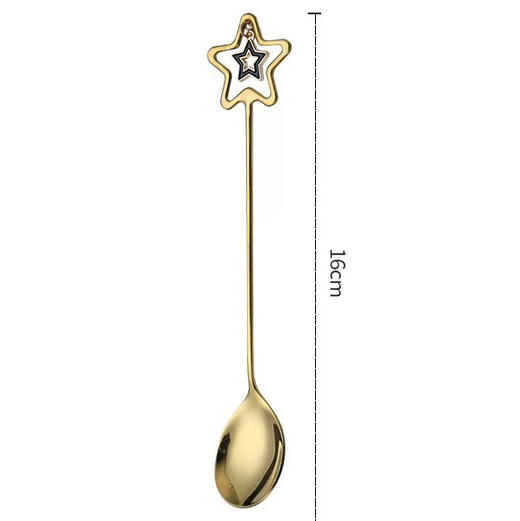 物爱优品304五角星吊坠勺叉钛金混色单支 商品图0