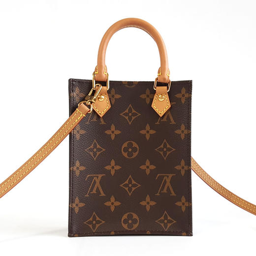 【95新】LV路易威登PETIT SAC PLAT手袋M69442棕色老花mini琴谱不可调节肩带包单肩斜挎包女士150226AK21 商品图4