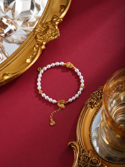 子佩集【福华旋律】珍珠惜王妃手链【XHSL004】镀金葫芦蝴蝶福字钱币2602 商品图5