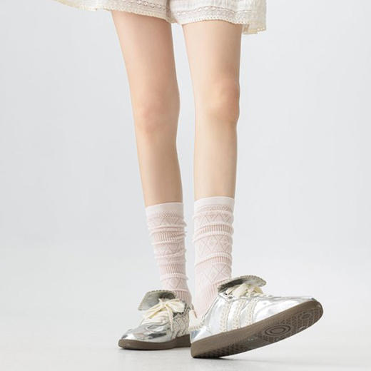 基础-简约菱格小腿袜子-纪念日百货门店同款169643706 商品图3