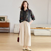 丁摩 棉麻两件套女2026春季新款洋气减龄宽松翻领开衫阔腿裤时尚套装6ZF-1109 商品缩略图2