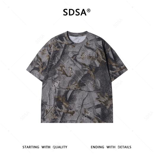 9752SDSA男装2026新款美式复古迷彩t恤宽松枯叶纹满印设计感短袖 商品图1