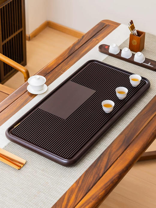 九竹凌龙黄重竹茶盘60cm 商品图0