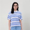 佐丹奴女装26年新款全棉珠地布条纹短版短袖POLO衫05316372 商品缩略图1