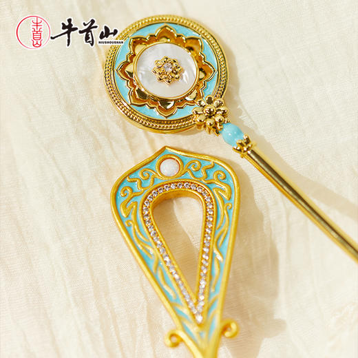 牛首山文创发簪系列菩提光影发簪福藻到发簪新中式盘发高级感发饰 商品图4