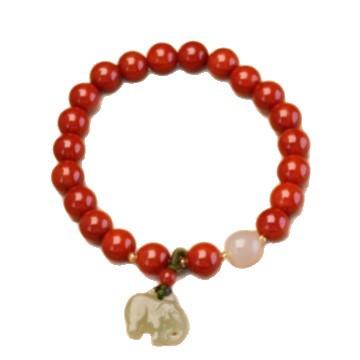 丁摩 新中式珠子和田玉手串吉祥复古红玛瑙吊坠手链串珠男女款饰品6ZF-S5017 商品图4
