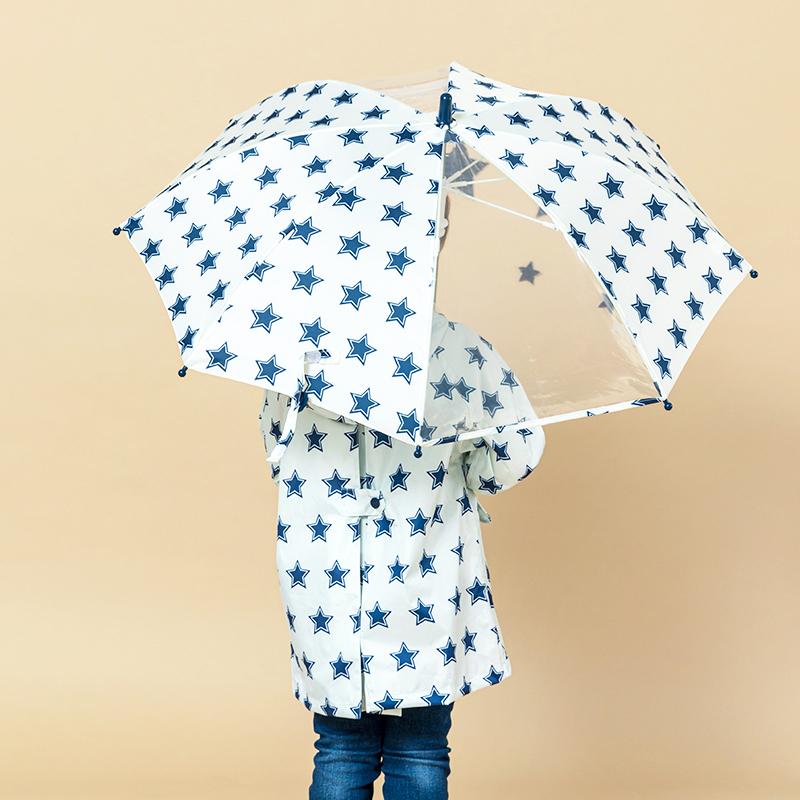 （S适合3-9岁）清仓【HAS儿童雨伞】 韩国可爱卡通部分透明手动雨伞直杆伞可视儿童伞长柄伞