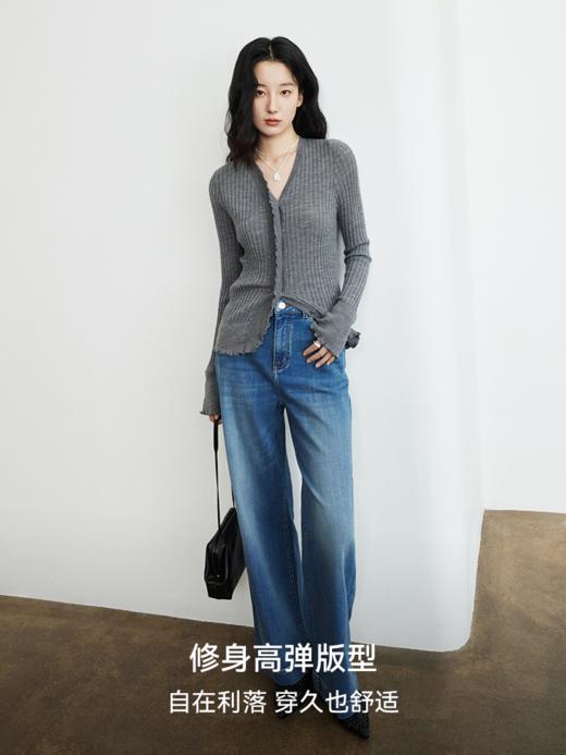 扬子精纺羊毛浪漫荷叶边开衫FCG1WSC097 商品图1