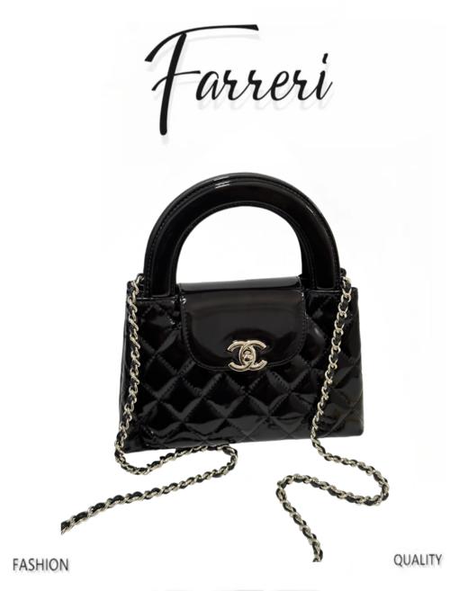 香奶奶 26C漆皮 Kelly 手提链条包大号 商品图0