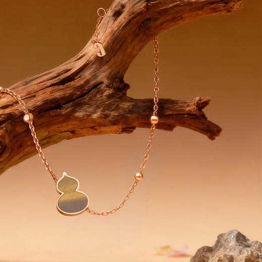 ［东方幸趣］18K玫瑰金虎睛石镶钻手链#岱川 商品图3