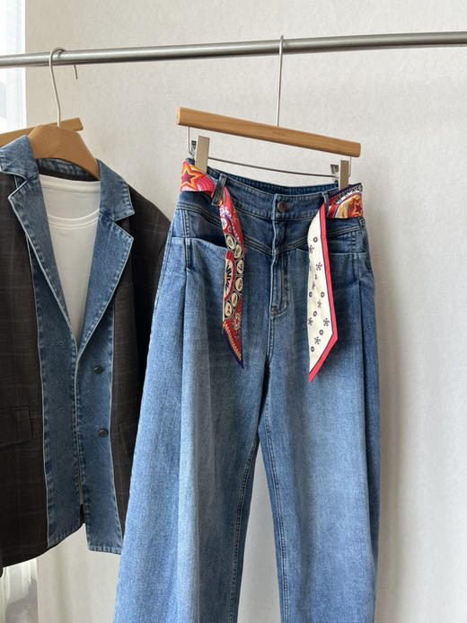 【更时髦一点】噢蜜ooomeooo更宽一点的牛仔宽腿裤 商品图9