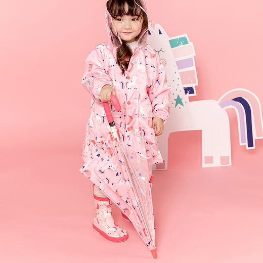 （S适合3-9岁）清仓【HAS儿童雨伞】 韩国可爱卡通部分透明手动雨伞直杆伞可视儿童伞长柄伞 商品图1