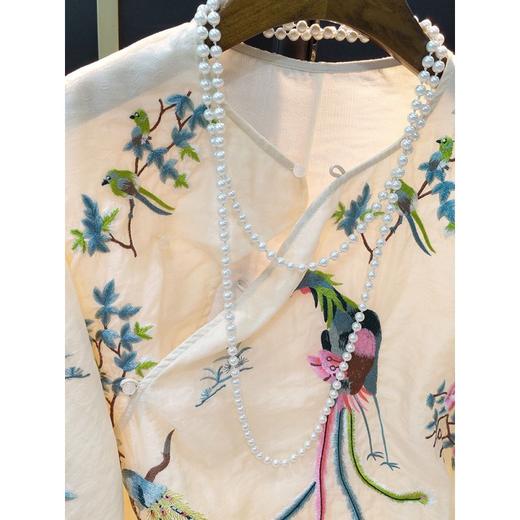 丁摩 复古新中式圆领绣花衬衫女春夏季新款国风休闲上衣潮长袖6ZF-6318 商品图2