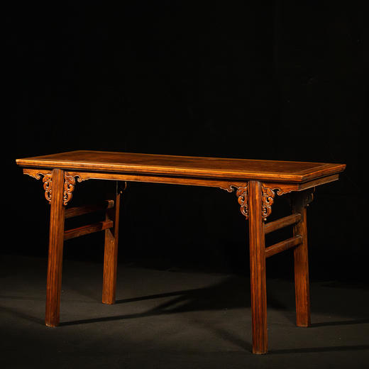 清	黄花梨镶瘿木夹头榫凤纹画案 商品图0