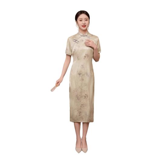 ZAYS新中式短袖旗袍2026春夏新款时尚改良年轻少女日常中长气质旗袍裙 商品图4