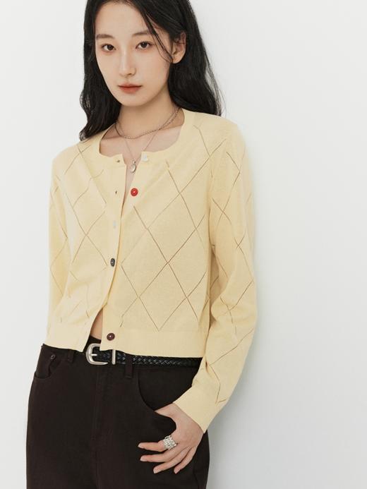 马卡龙醋酸亚麻冷萃开衫FCG1WSC011 商品图1