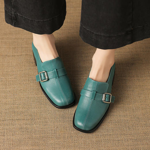【预售7天】中跟百搭头层水洗牛皮，乐福鞋皮带扣小皮鞋NGMZR&72-8059 商品图4