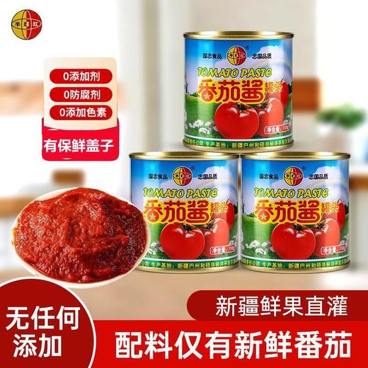 【2罐超值装❗️新疆番茄酱】无任何添加，新疆鲜果直灌，锁住新鲜，保留营养，半球红小包装家用198克直灌非挤压瓶装更新鲜QQ 商品图1