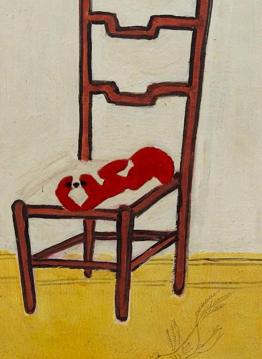 独角鹿西洋古董2018年中国台湾耿画廊授权出品常玉创作限量版画《Pekinese on a Chair-趴在椅子上的狮子狗》 商品图6