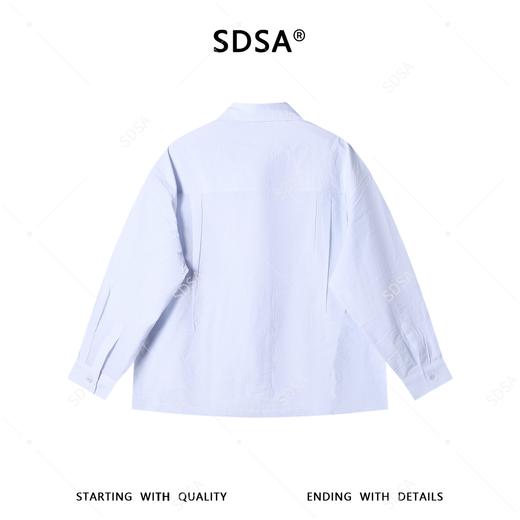 SDSA男装2026新款潮牌简约风长袖衬衫男女同款双口袋宽松翻领上衣 商品图4