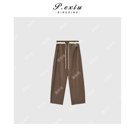 A008潘依绣丁丁宠粉韩系简约弯刀长裤Q70693 商品图0