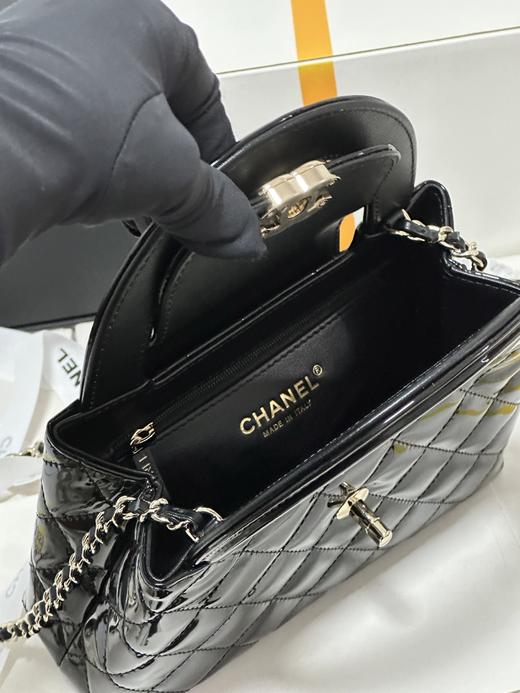 香奶奶 26C漆皮 Kelly 手提链条包大号 商品图5