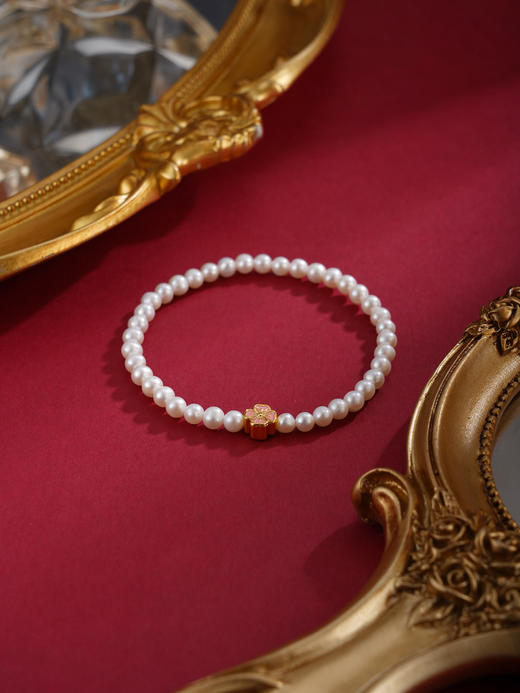 子佩集【四叶华梦】珍珠惜王妃手链【AYSL11】四叶草粉色镀金2602 商品图5