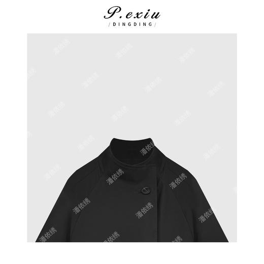 A008潘依绣丁丁宠粉韩系长款纽扣氛围感风衣Q47810 商品图2