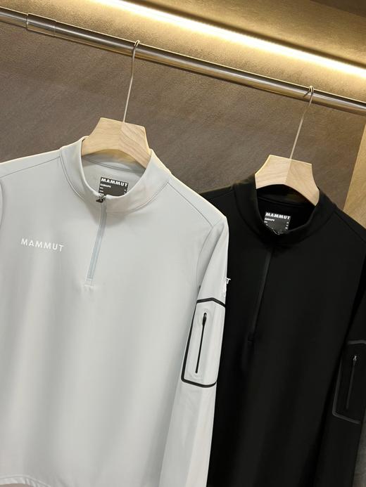 点此购买 猛犸象春秋季男士半拉链加绒立领长袖T恤 ss 341049 商品图6