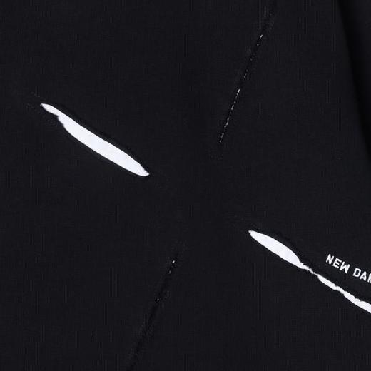 SG8709SDSA男装2026新款潮牌解构风短袖t恤斜向切割印花宽松半袖上衣 商品图4