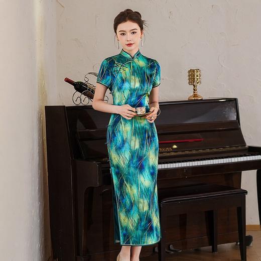 WX2026新款真丝旗袍长款改良中式桑蚕丝连衣裙优雅气质修身复古 商品图1