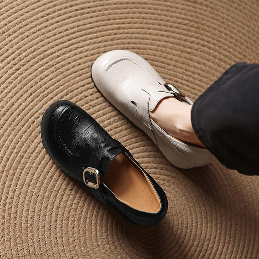 【预售5天】一字扣带厚底松糕玛丽珍鞋，坡跟内增高跟懒人勃肯鞋TYMXY&1661 商品图1