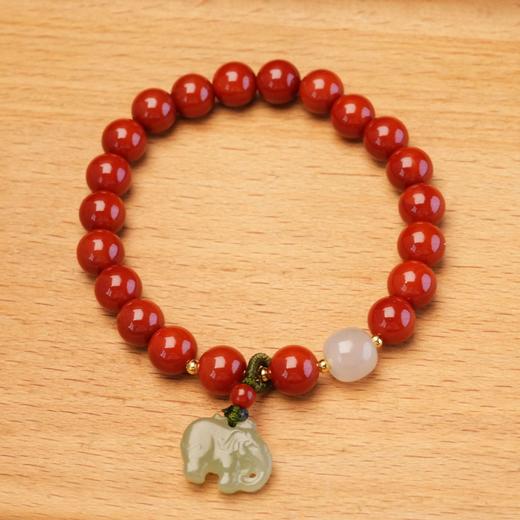 丁摩 新中式珠子和田玉手串吉祥复古红玛瑙吊坠手链串珠男女款饰品6ZF-S5017 商品图2