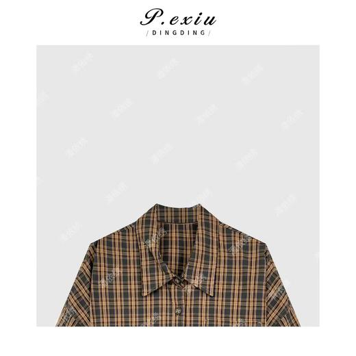 04-6潘依绣丁丁宠粉韩系氛围感复古格子长袖衬衣 Q66015 商品图2
