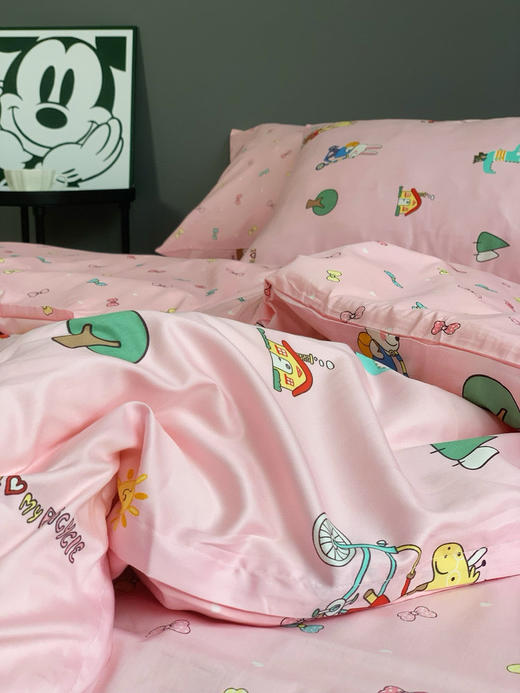 【开年福利，开学必拍！100支全棉长绒棉卡通三件套】直接把颜值和质感拉满~像云朵一样细腻柔软，亲肤透气，越洗越软，裸睡都超安心-圆圆家纺 商品图6