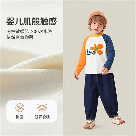 【奢姿好物】男女童同款【特妮娜 儿童纯棉打底】活力撞色 穿出活力 萌趣吸睛图案 版型升级 包容大动作 后领压条 稳固不松垮A109 商品图4